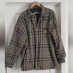 Carhartt Relaxed Fit Fleece Lined Plaid Jacket Mens 2XL